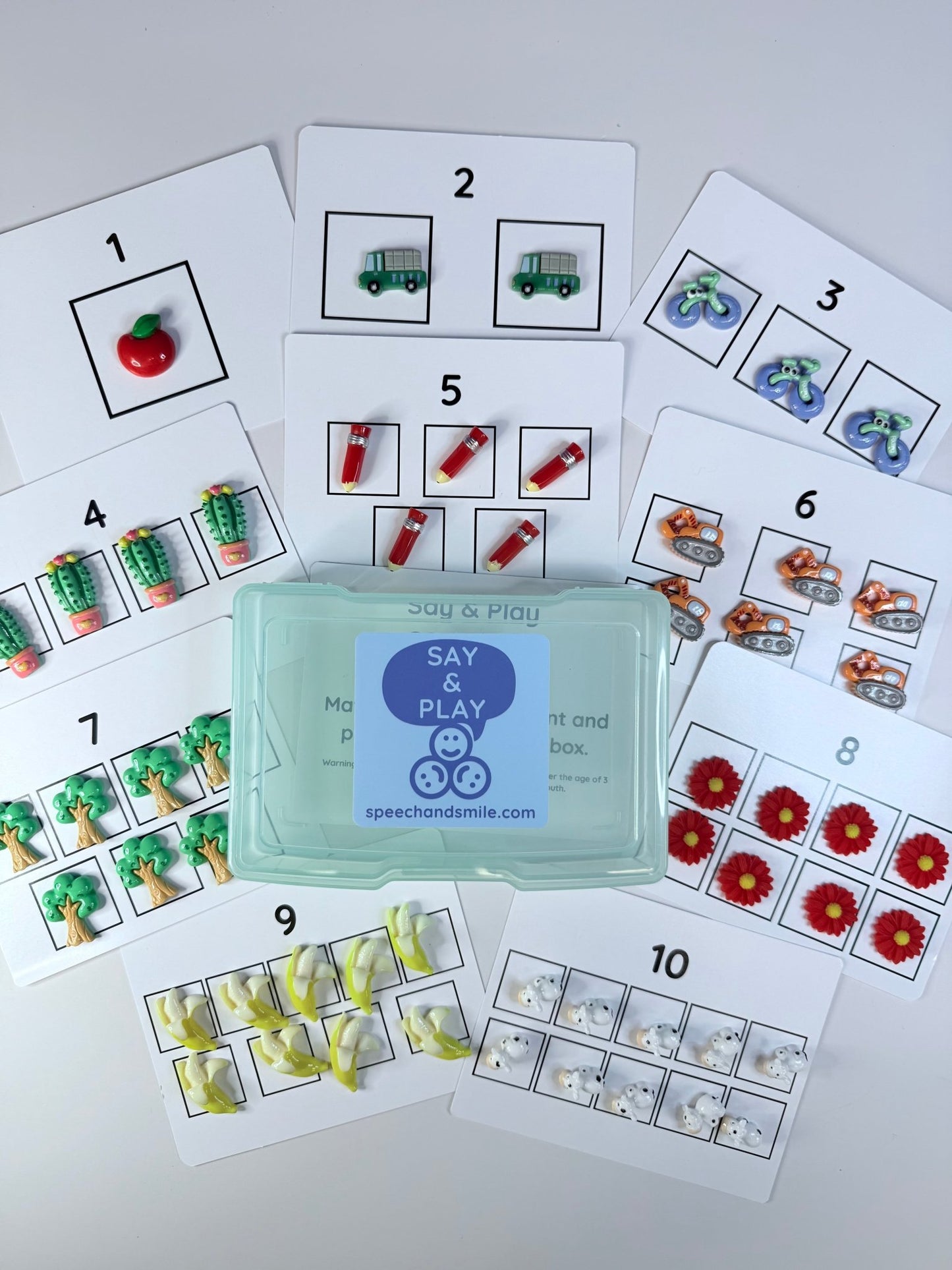 Counting Task Box with Mini Objects | Numbers & Quantity | Play - Based Learning Tool - Speech and Smile