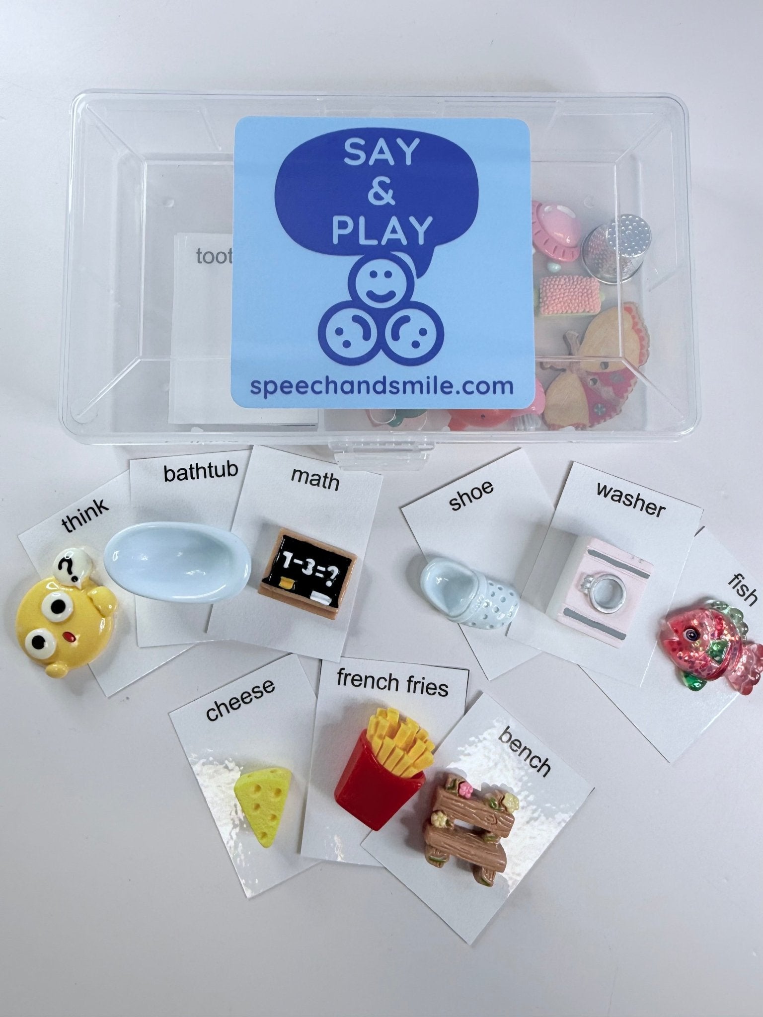 Digraph Mini Objects Set - Speech Therapy Trinkets and Doodads for Sounds - Speech and Smile