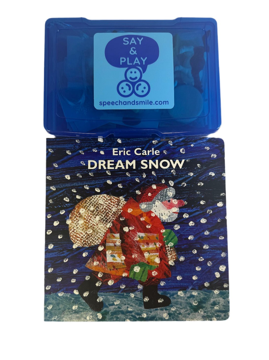 DREAM SNOW Story kit with mini objects Say and Play book Gift for Kids Speech Therapy Mini Objects Christmas Book - Speech and Smile