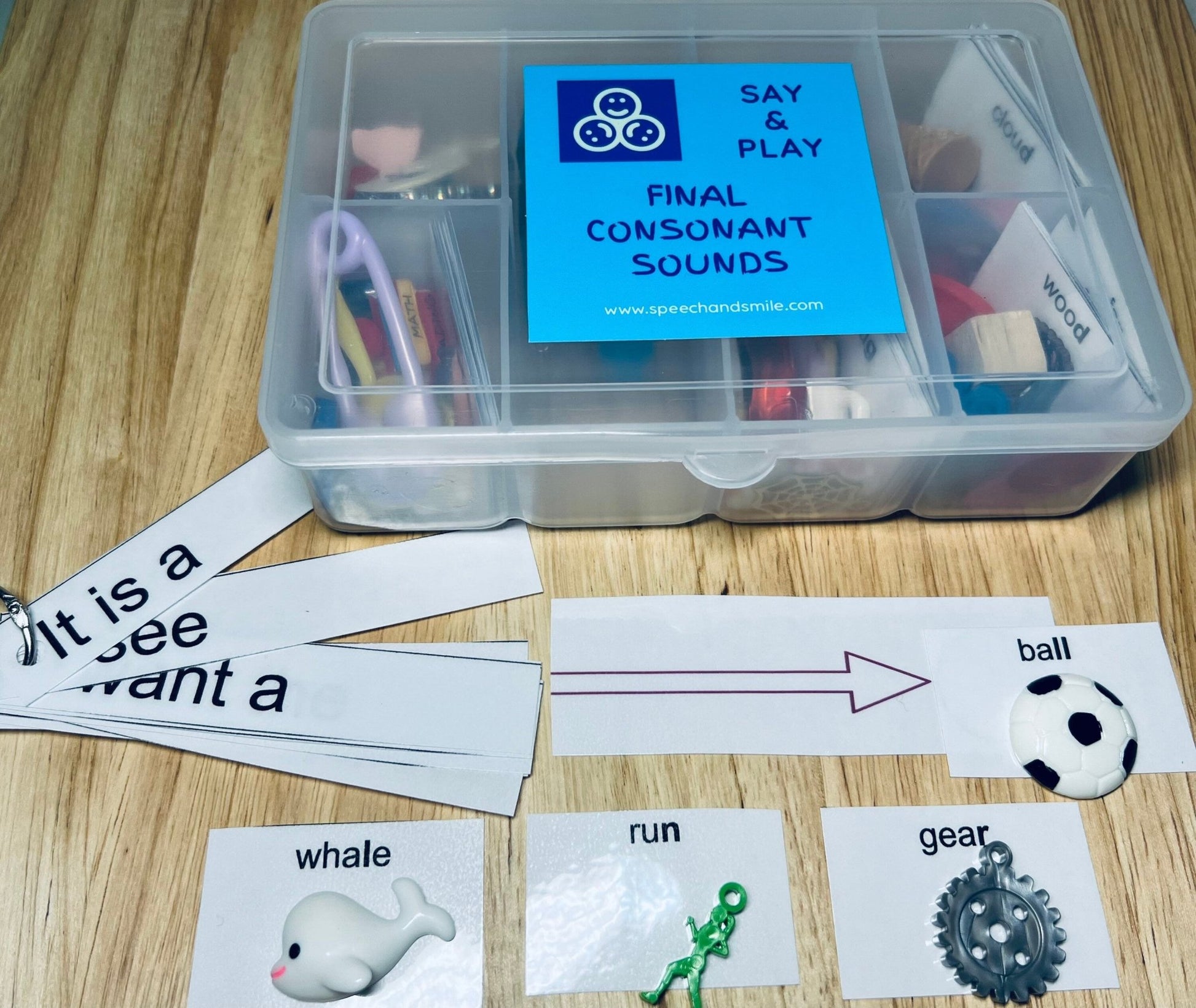 Final Sound Objects for Speech Therapy - CVC words Phonology Mini Objects - Final Consonant Deletion Objects - Speech Therapy Mini Objects SLP - Speech and Smile