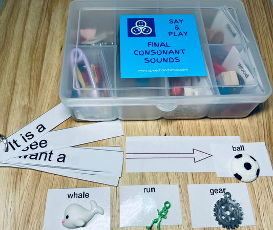 Final Sound Objects for Speech Therapy - CVC words Phonology Mini Objects - Final Consonant Deletion Objects - Speech Therapy Mini Objects SLP - Speech and Smile