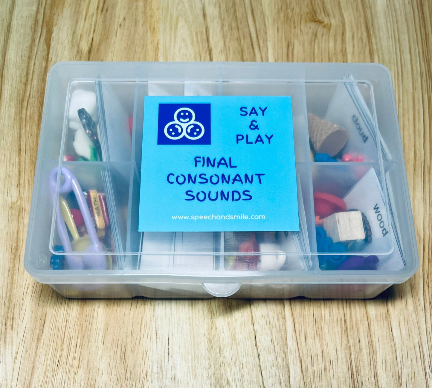 Final Sound Objects for Speech Therapy - CVC words Phonology Mini Objects - Final Consonant Deletion Objects - Speech Therapy Mini Objects SLP - Speech and Smile