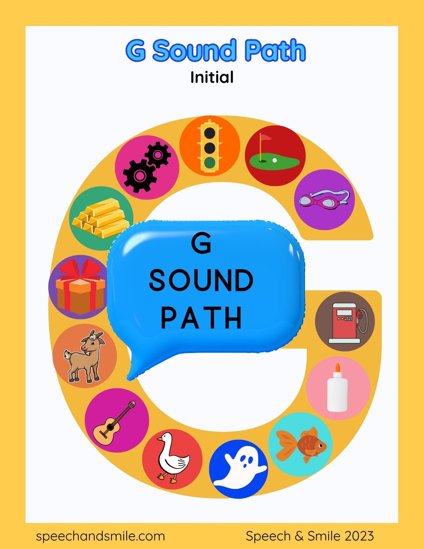 G Sound Printable Sound Paths for Speech Therapy Articulation Games Worksheet - Speech and Smile