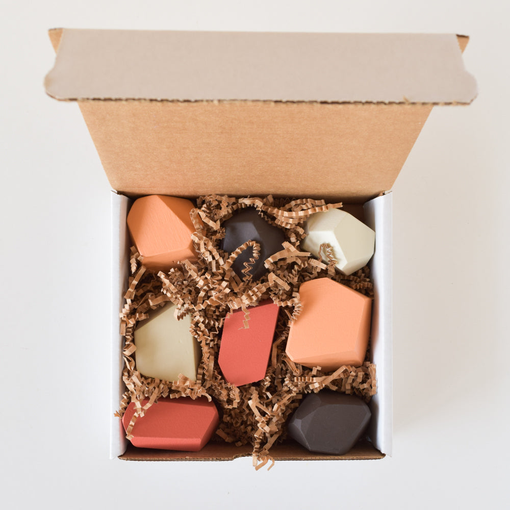 Rock Blocks - Stacking Blocks Ginger | Montessori Building Set of 8