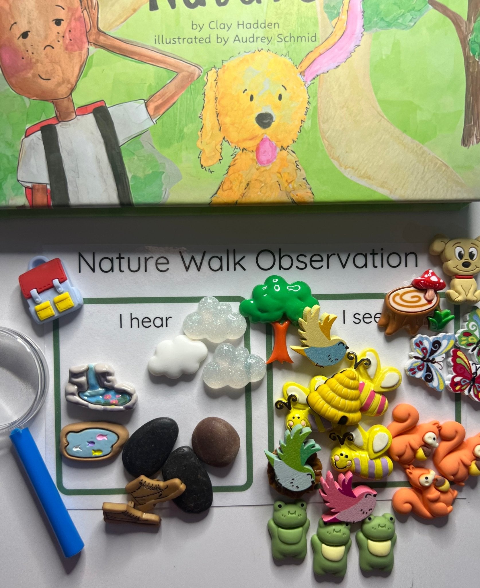 I Hear Nature Story Kit with Mini Objects Speech Therapy - INCLUDES BOOK Story Props Nature Woodland Trinkets Language Task Box - Speech and Smile