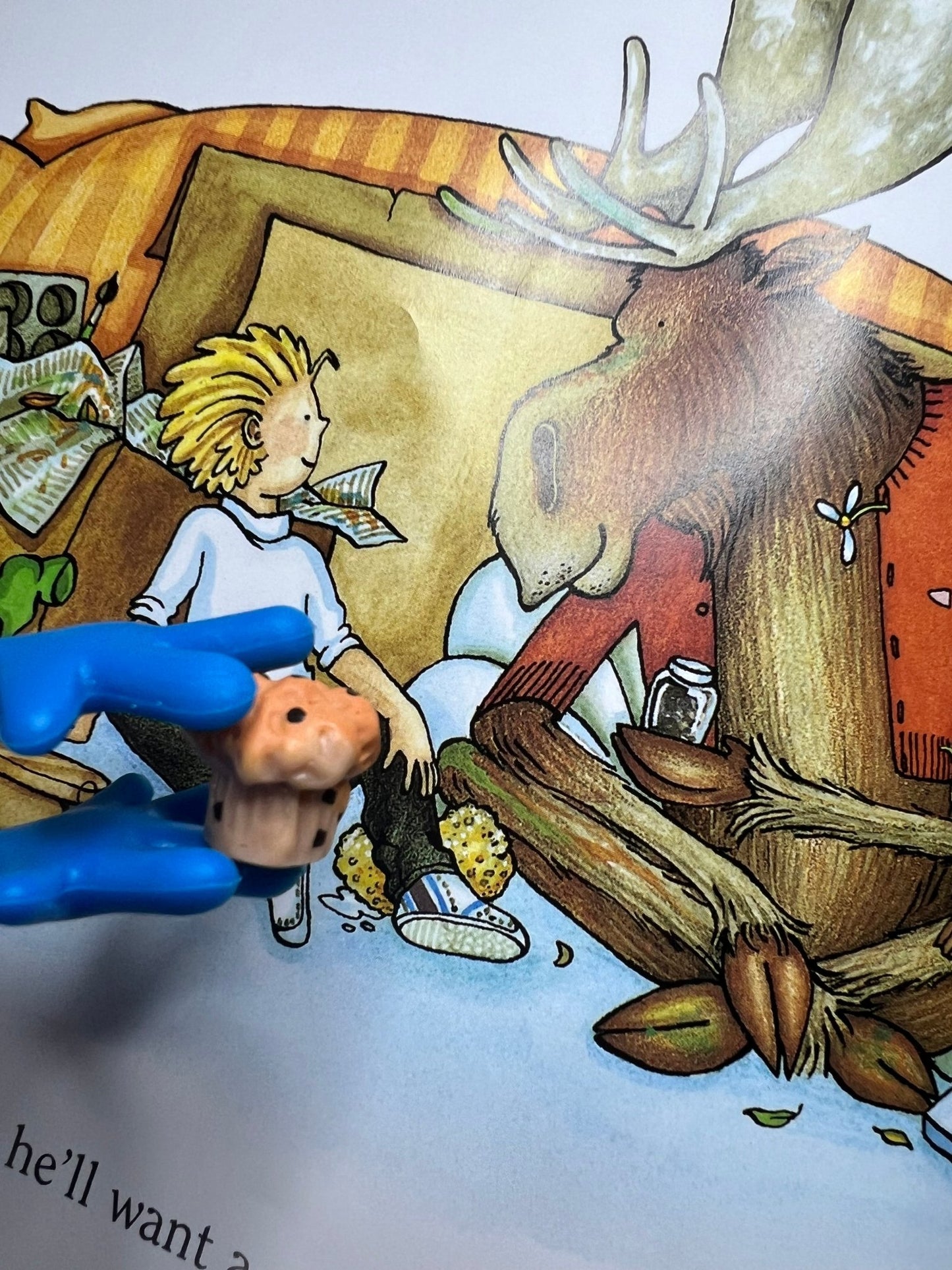 If You Give a Moose a Muffin Book Story Kit Mini Objects Seech Therapy INCLUDES BOOK Say and Play Book Activity - Speech and Smile