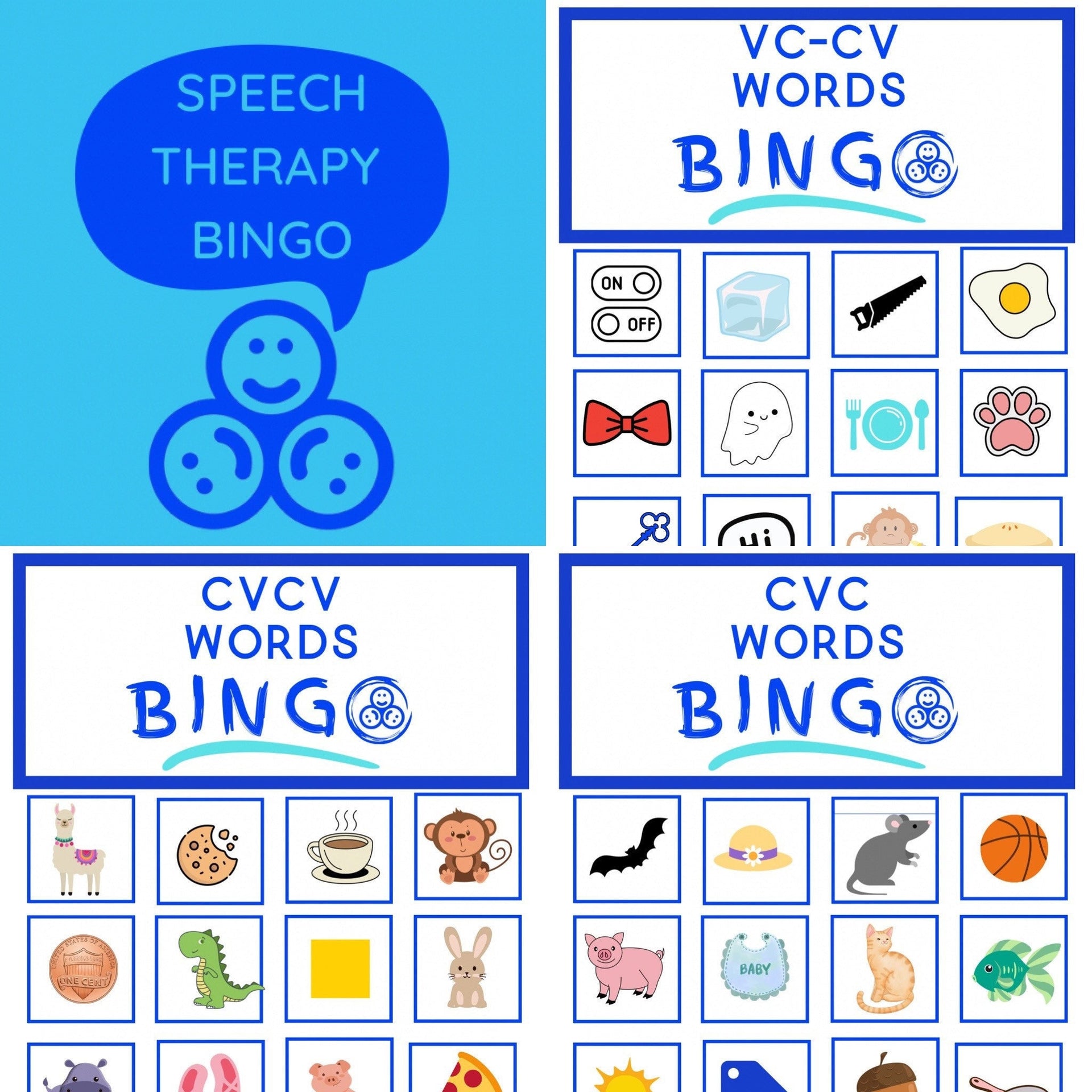 Apraxia Bingo Boards-PRINTABLE Speech Therapy Activity-VC-CV-CvCv-CvC – Speech and Smile apraxia-bingo-boards-printable-speech-therapy-activity-vc-cv-cvcv-cvc-speech-and-smile
