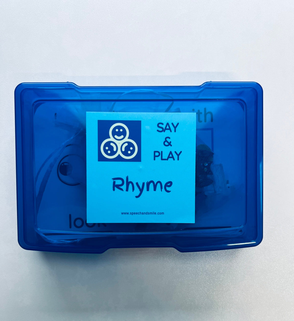Written Language Box RHYME Task Box with Mini Objects-Speech Therapy Activity Box-Language ...