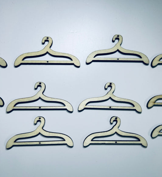 Mini Wood Hanger Object-Dollhouse Hangers-Speech Therapy Mini Objects-Clothing Theme Mini Objects-Fashion Theme Objects-Wooden Hangers