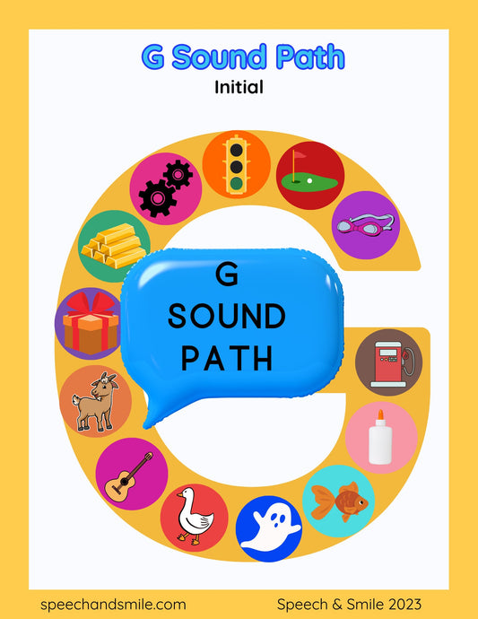 G Sound Printable Sound Paths for Speech Therapy Articulation Games Worksheets Letter G 