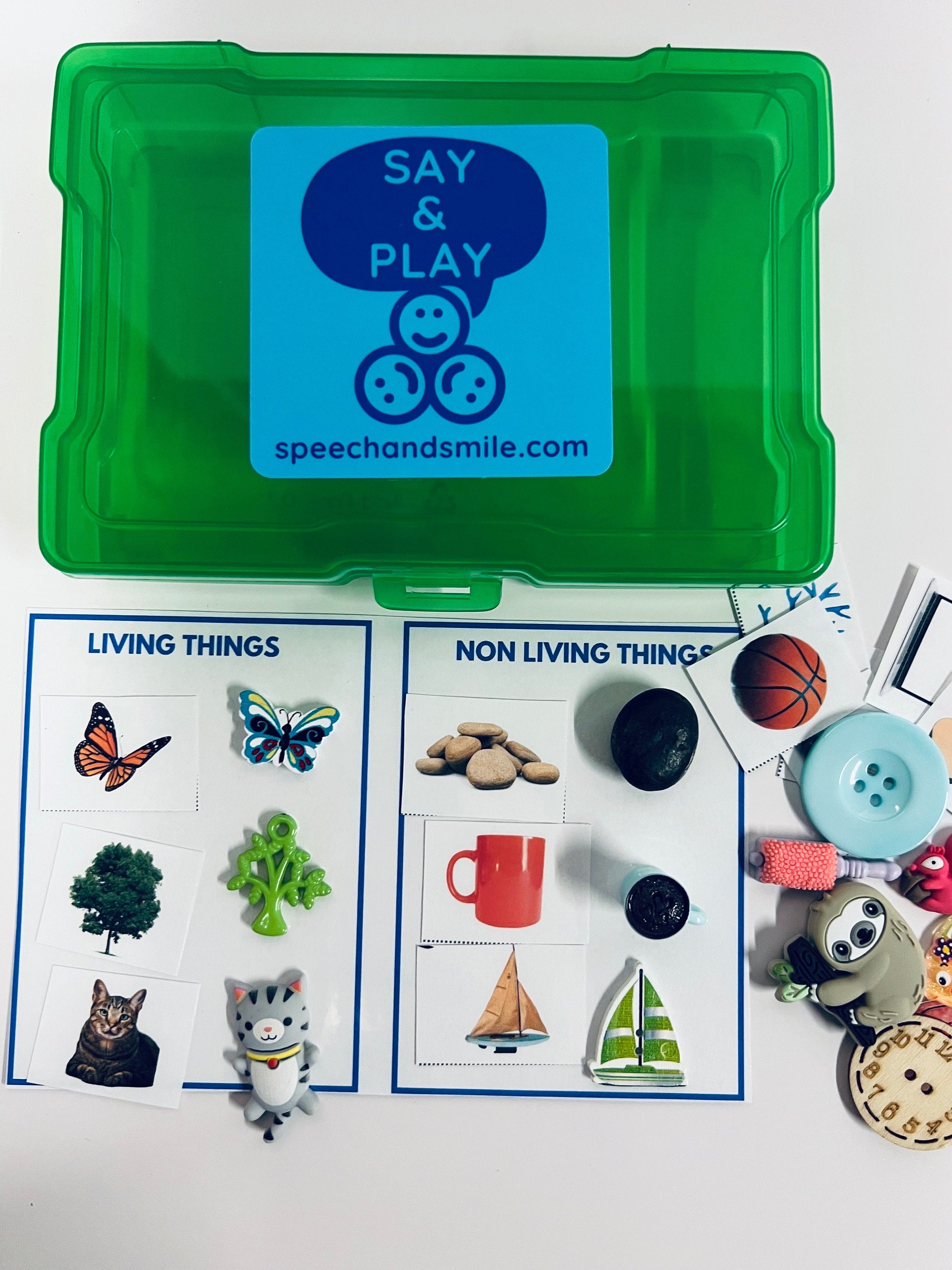 LIVING NONLIVING Preschool SCIENCE Task Box with Mini Objects - Sort P ...