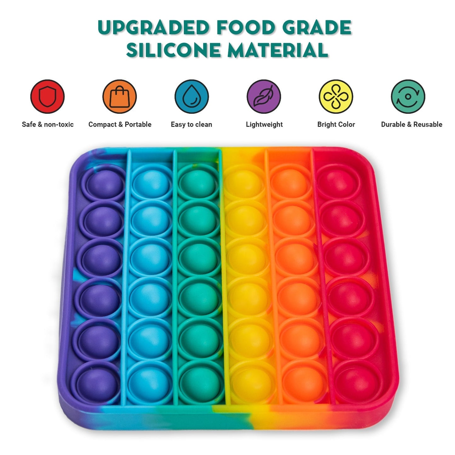 Popper Fidget Tools Mats .4 Extra Rainbow Fidget Mats (The Fidget Game: Sight Words)