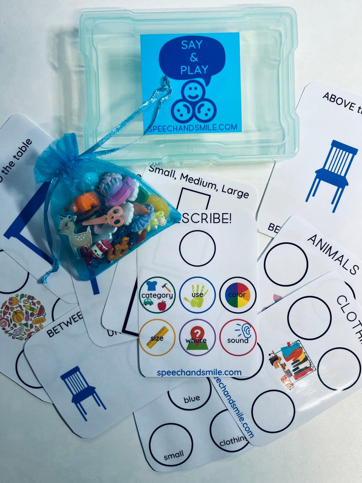 LANGUAGE Task Box with Mini Objects Speech Therapy Activity Box Langua ...