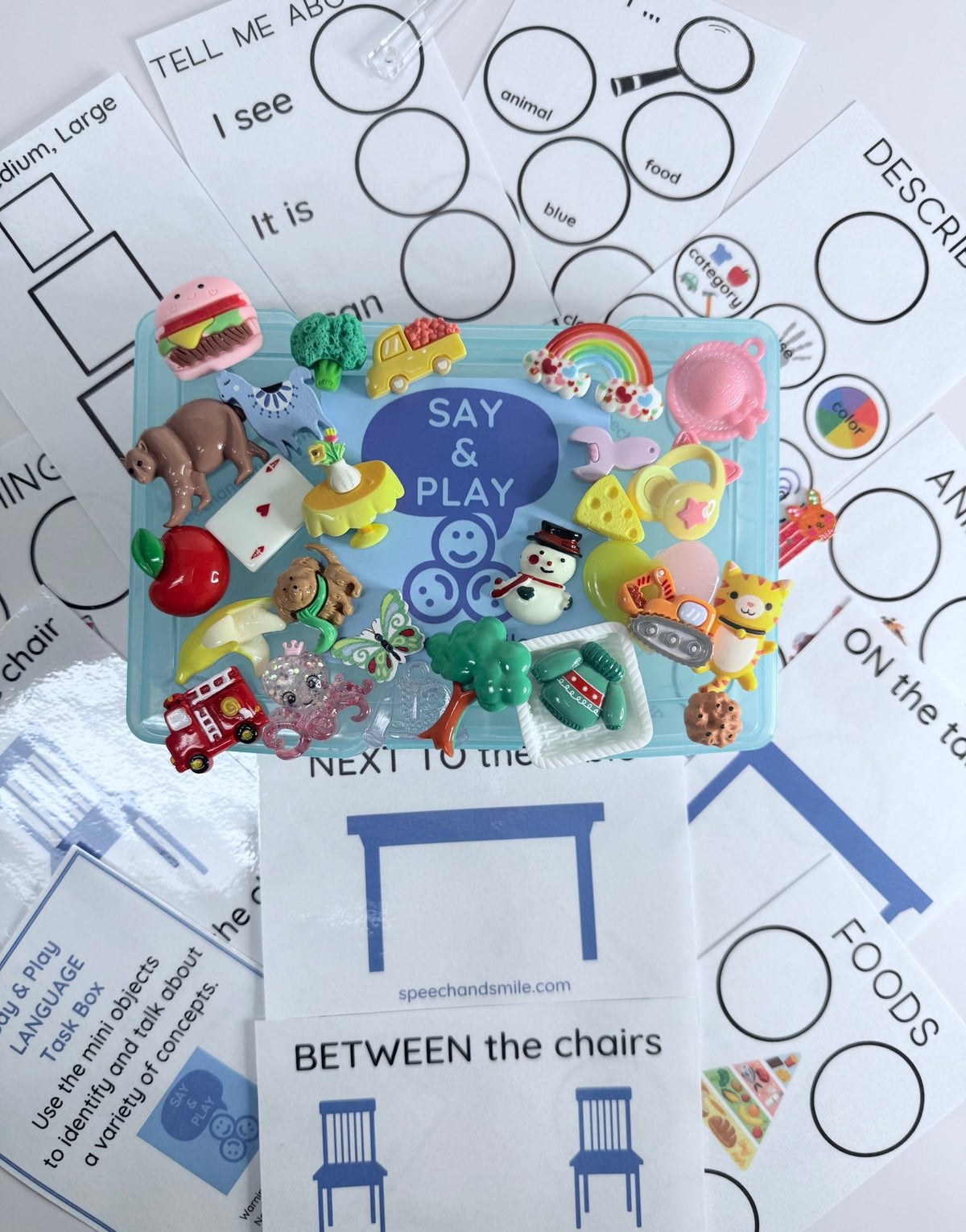 LANGUAGE Task Box with Mini Objects Speech Therapy Activity Box Langua ...