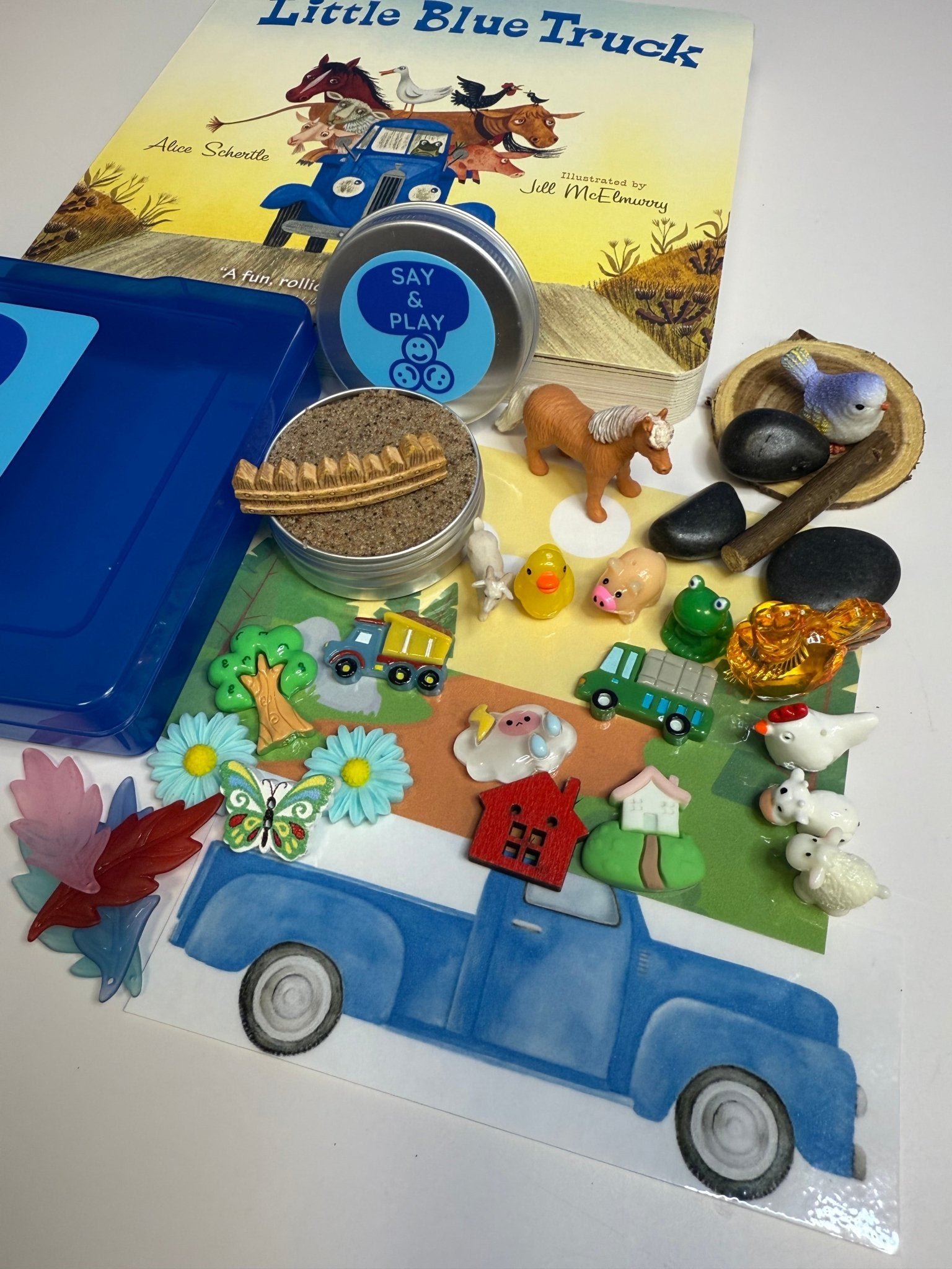Little Blue Truck Story Kit Mini Objects Speech Therapy Preschool Activity - Speech and Smile