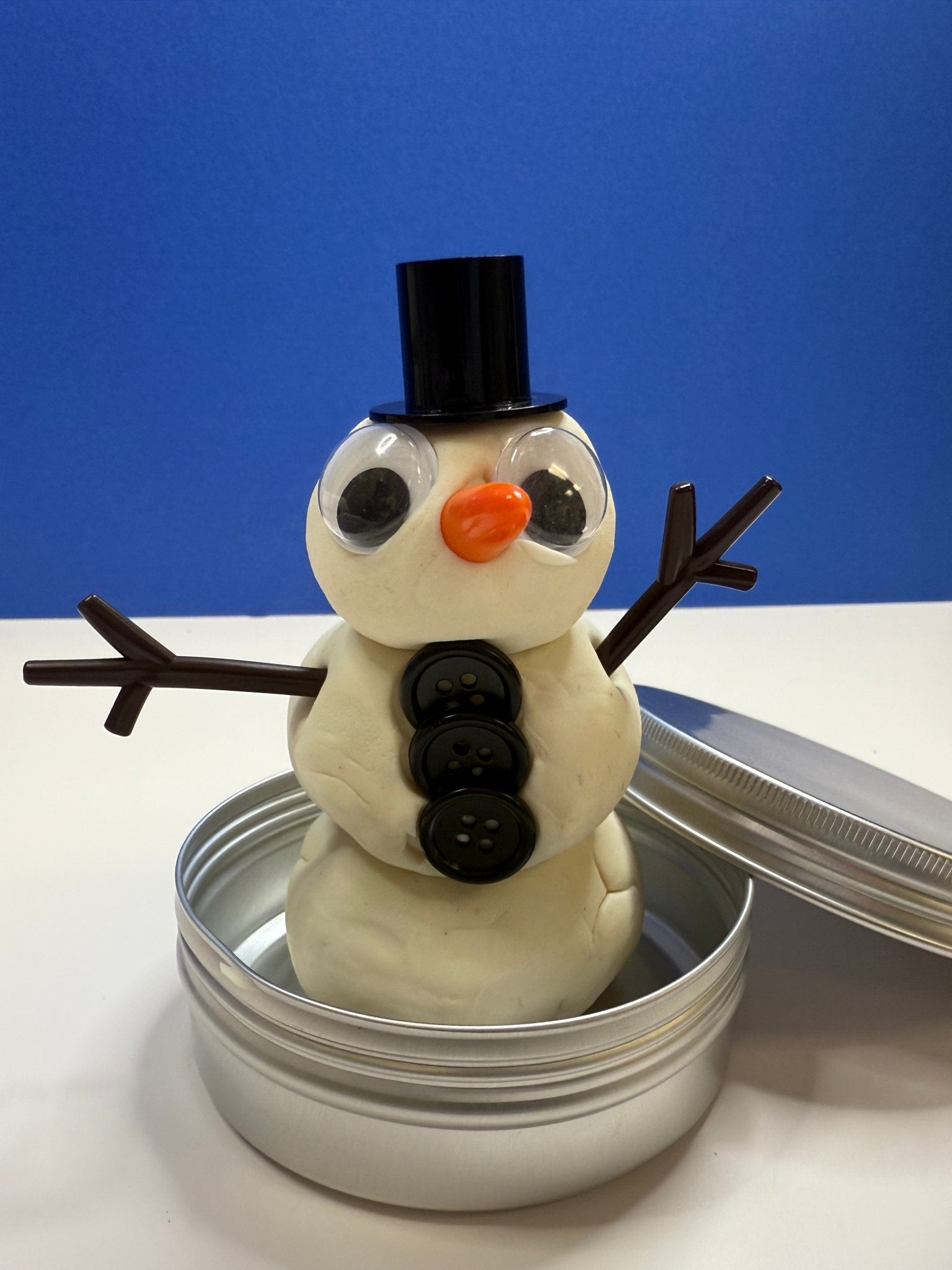 Melted Snowman Activity - Build a Snowman with Playdough and Parts - Winter Sensory Craft - Winter Trinkets - Speech and Smile