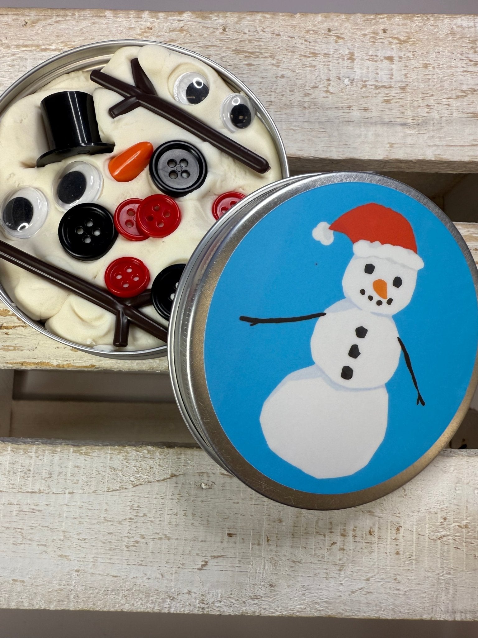 Melted Snowman Activity - Build a Snowman with Playdough and Parts - Winter Sensory Craft - Winter Trinkets - Speech and Smile