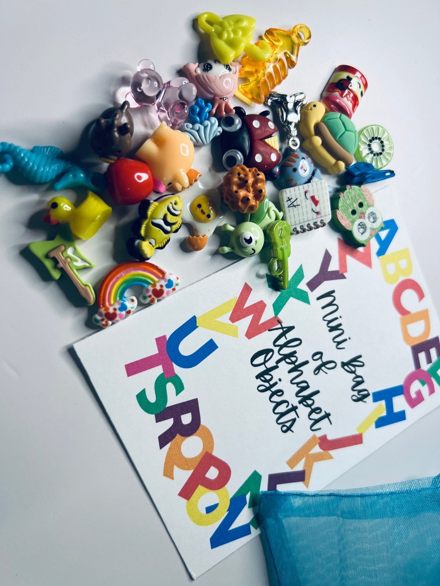 Mini Alphabet Objects with Card in Gift bag - Mini ABC Gift - Speech and Smile