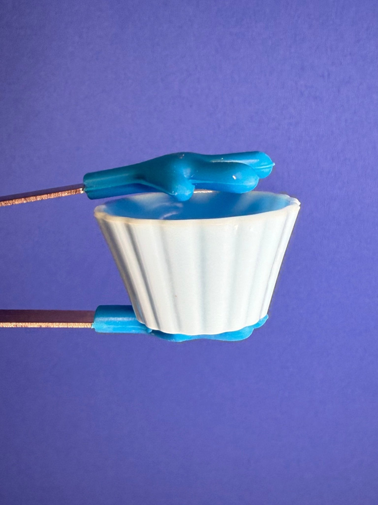 Mini Cupcake Liner Trinket – Faux Ramekin Pastel Blue Baking Cup - Speech and Smile