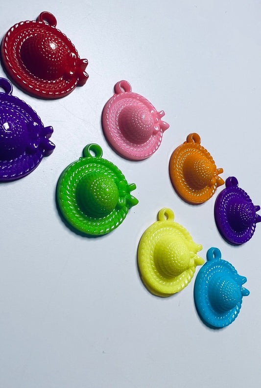 Mini Hat Trinkets - Miniature Sun Hats - Mini Objects fur CVC Words - Speech Therapy Mini Objects - Acrylic Hat Charms - Speech and Smile