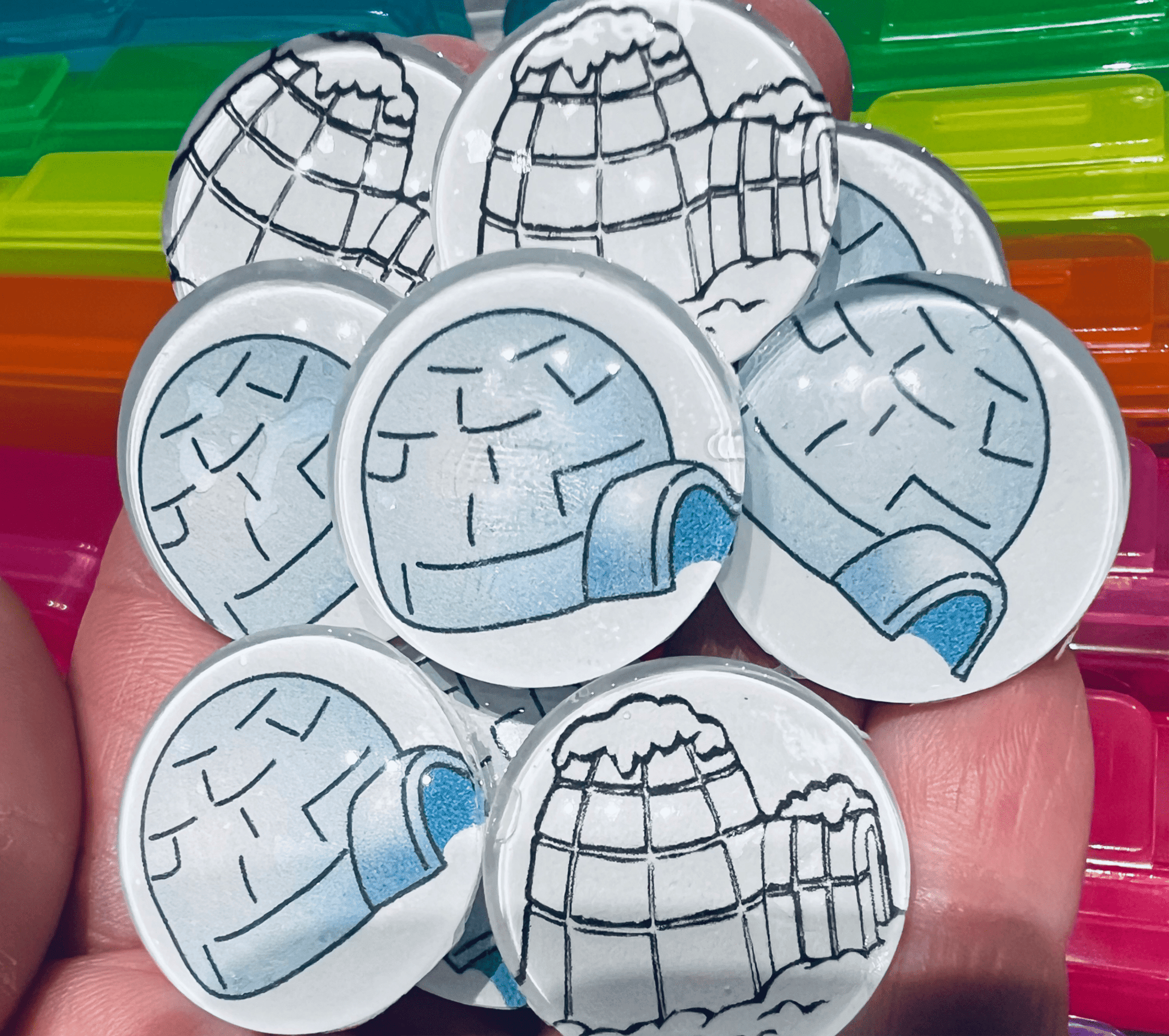 Mini IGLOO cabochon Letter I Alphabet Objects for Speech Therapy Miniature Igloo Arctic Mini Objects Trinkets Doodads - Speech and Smile