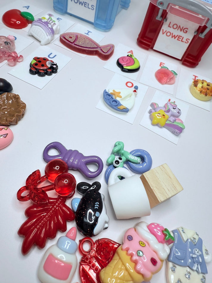Mini Objects for Vowel Sounds Kit Reading Set of Short and Long Vowel ...