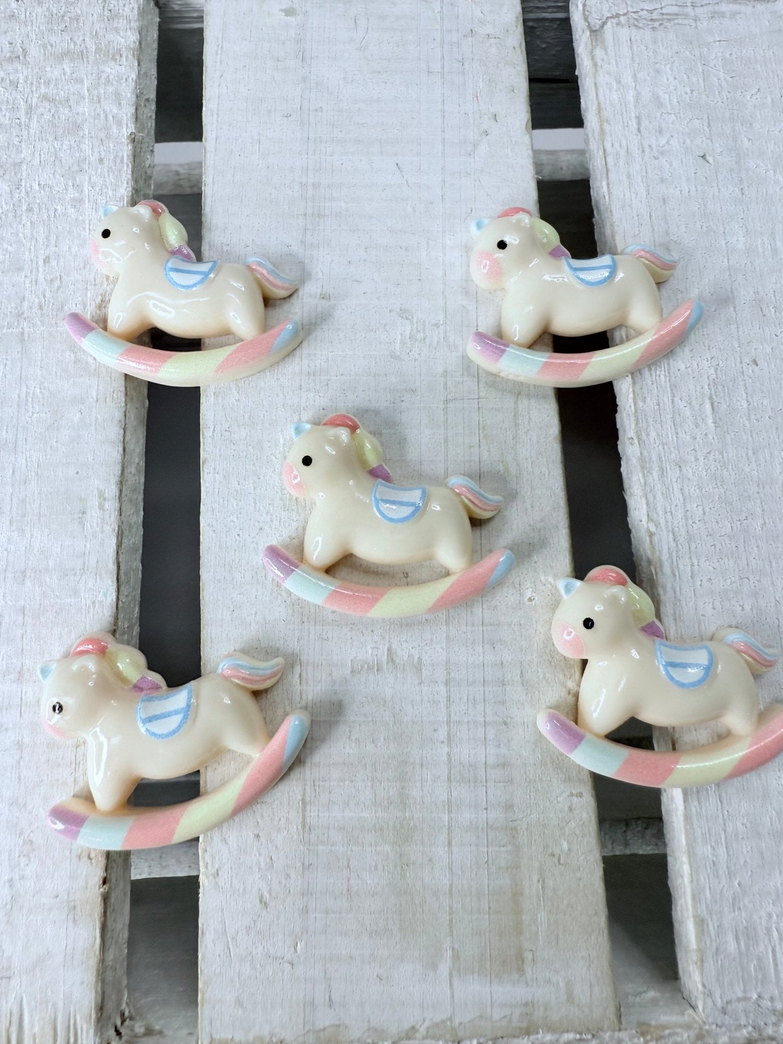 Mini rocking horse objects - baby shower theme trinkets - mini objects for speech therapy - Speech and Smile