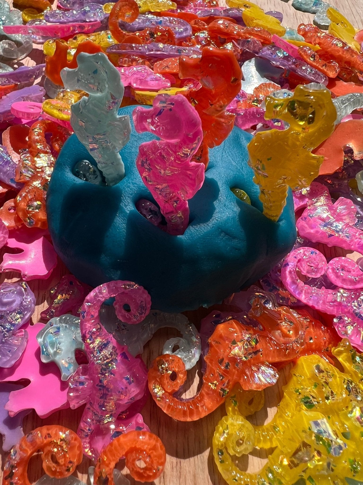 Mini SEAHORSE Object - Speech Therapy Mini Objects - Speech Trinkets - OCEAN Theme Objects - Sparkly Seahorses - Ocean Theme Trinkets - Speech Minis - Speech and Smile