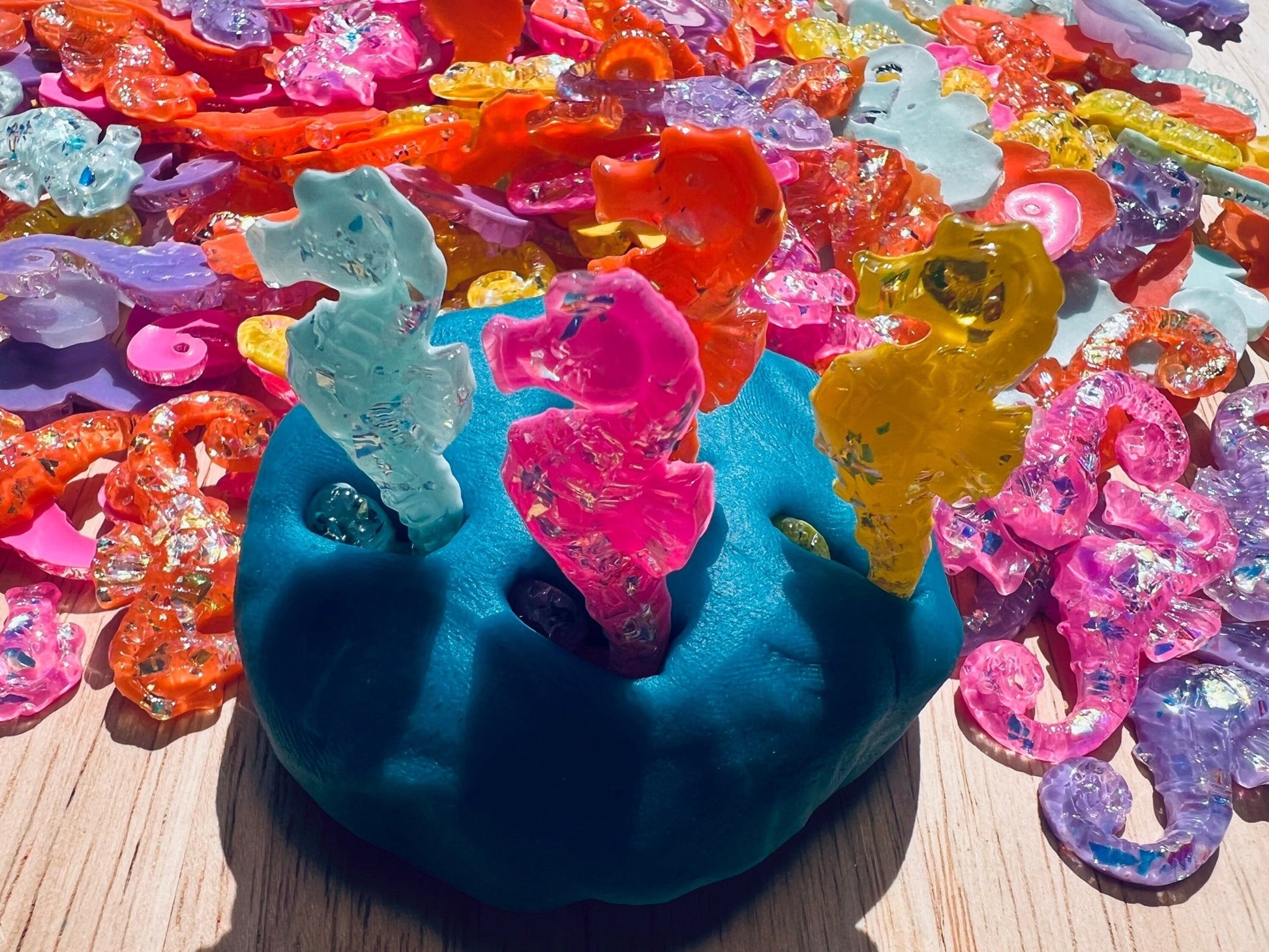Mini SEAHORSE Object - Speech Therapy Mini Objects - Speech Trinkets - OCEAN Theme Objects - Sparkly Seahorses - Ocean Theme Trinkets - Speech Minis - Speech and Smile