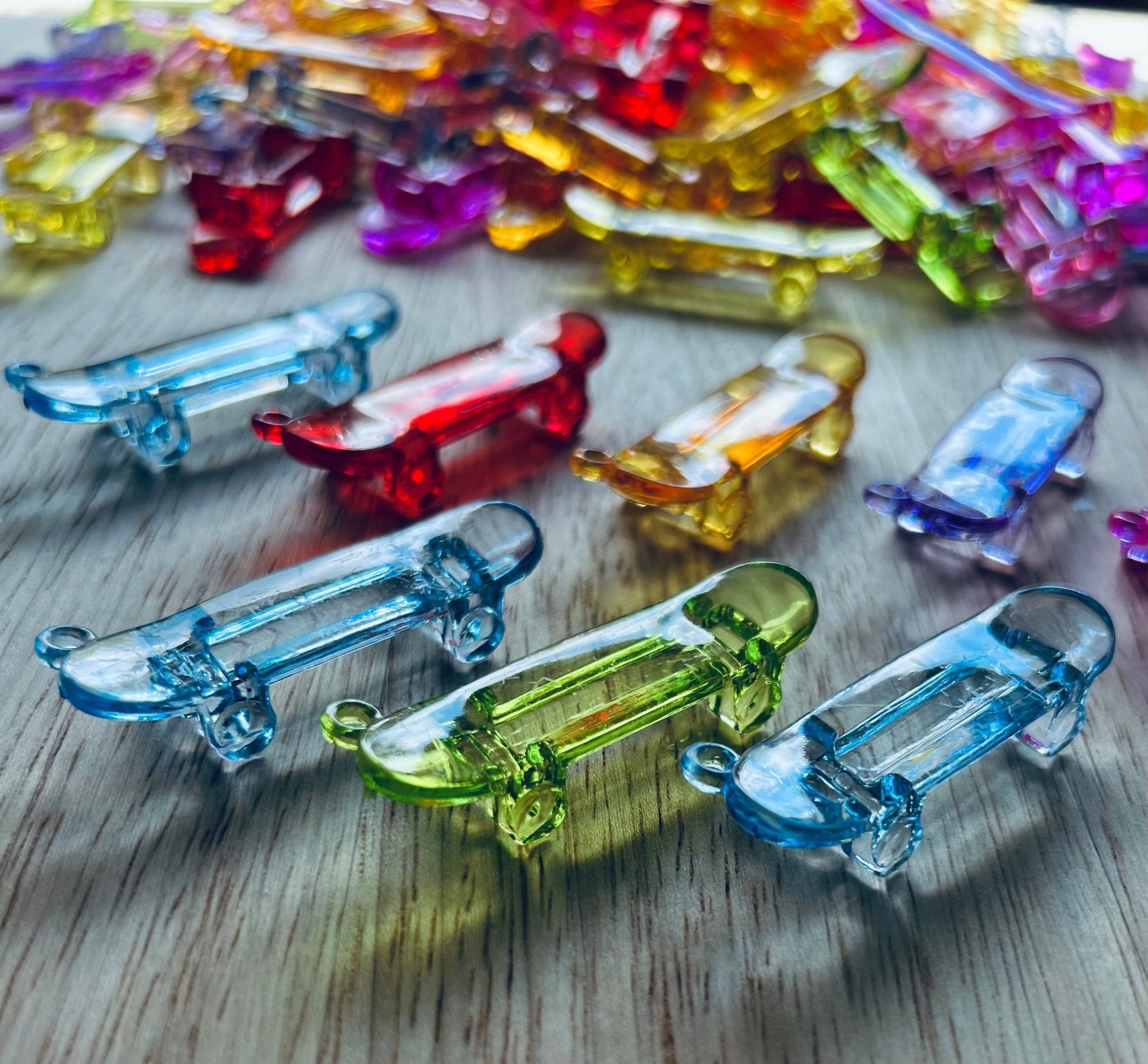Mini SKATEBOARD Object - Speech Therapy Mini Objects - Speech Trinkets - SPORTS Theme Objects - Acrylic Skateboard Charm - TOY theme Trinkets - Speech and Smile