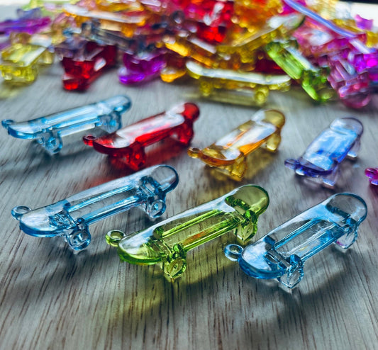 Mini SKATEBOARD Object - Speech Therapy Mini Objects - Speech Trinkets - SPORTS Theme Objects - Acrylic Skateboard Charm - TOY theme Trinkets - Speech and Smile