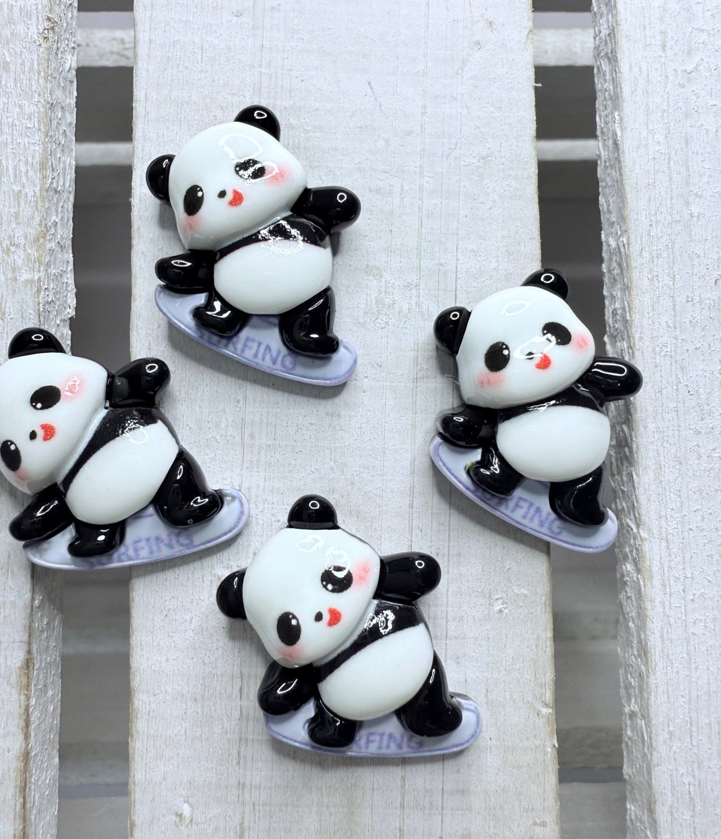 Mini SURF PANDA Trinket Speech Mini Objects Verb Objects Speech Therapy Resin Panda Ocean Theme Minis Summer Theme Trinkets - Speech and Smile