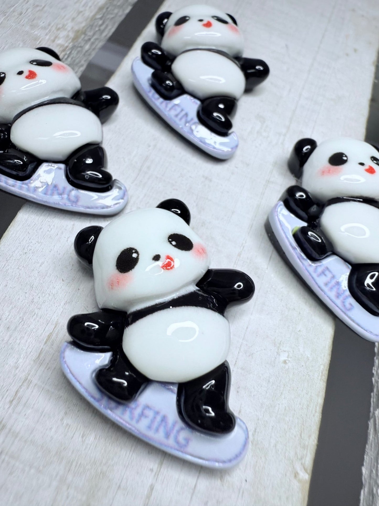 Mini SURF PANDA Trinket Speech Mini Objects Verb Objects Speech Therapy Resin Panda Ocean Theme Minis Summer Theme Trinkets - Speech and Smile