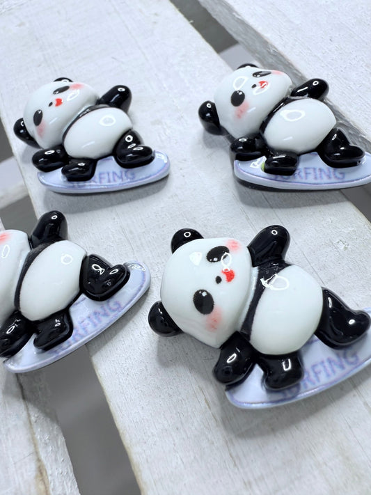 Mini SURF PANDA Trinket Speech Mini Objects Verb Objects Speech Therapy Resin Panda Ocean Theme Minis Summer Theme Trinkets - Speech and Smile
