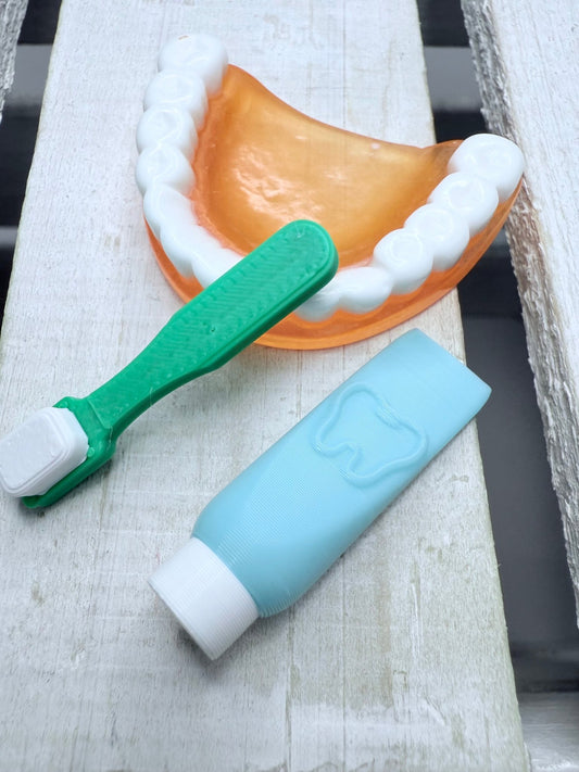 Mini Teeth Objects Dental Minis TH Sound Trinkets Speech Therapy Mini Objects Miniature toothbrush toothpaste set - Speech and Smile