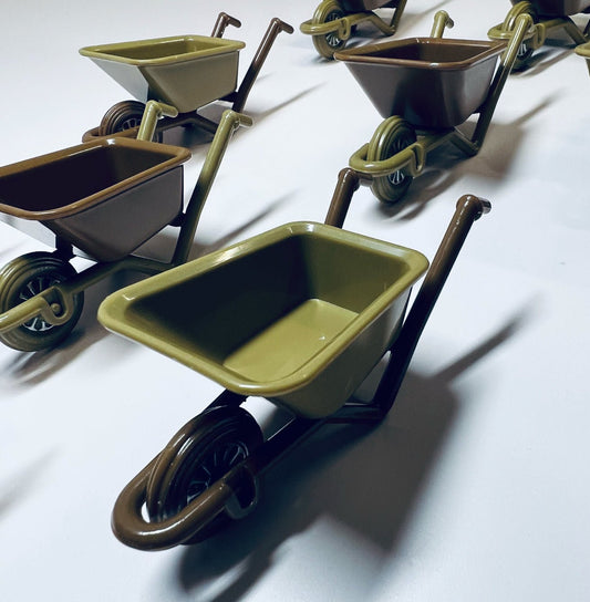 Mini Wheelbarrow for Trinkets - Speech Therapy Mini Objects - Dollhouse Wheel Barrow - Speech and Smile