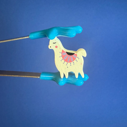 Miniature Alpaca Llama Object Wood Beads - Speech and Smile