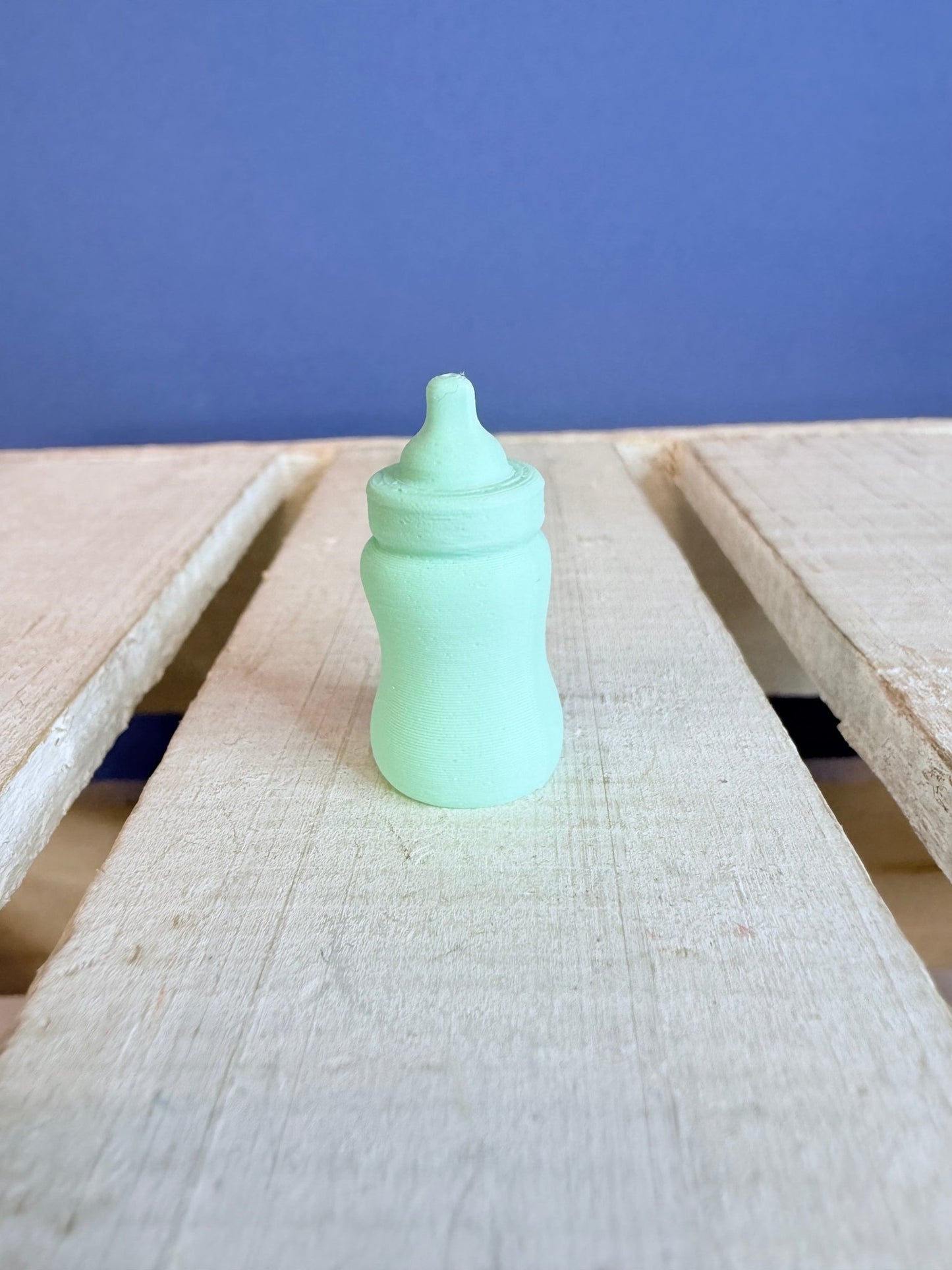 Miniature Baby Bottle trinket - Mini Green Baby Bottle Mini Objects - Speech and Smile