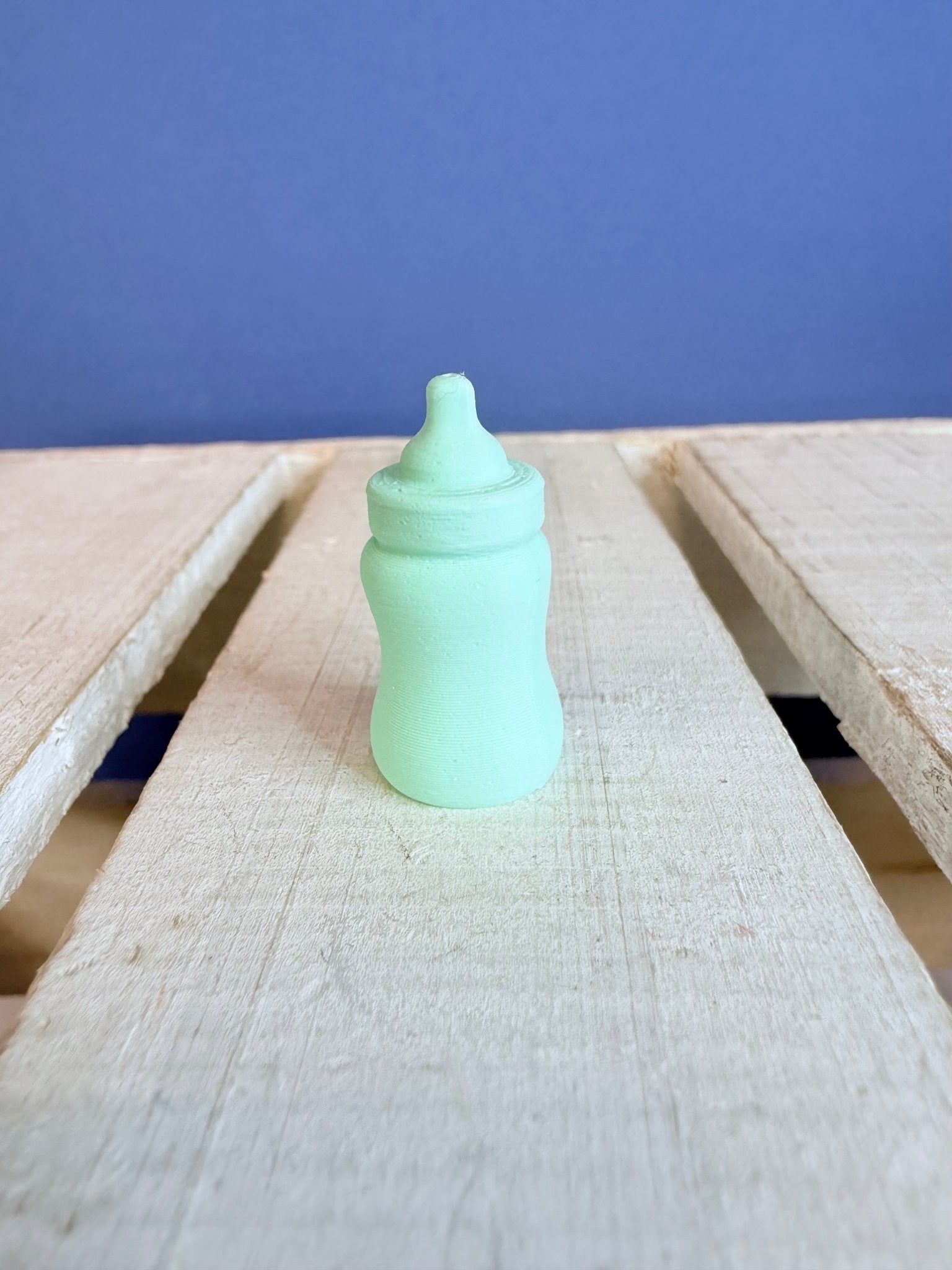 Miniature Baby Bottle trinket - Mini Green Baby Bottle Mini Objects - Speech and Smile