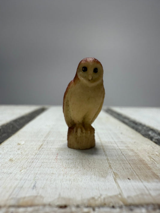 Miniature BARN OWL Figurine – Tiny Animal for Dollhouse, Fairy Garden, Terrarium, Diorama, Forest Minis Speech Therapy Trinkets Say and Play - Speech and Smile