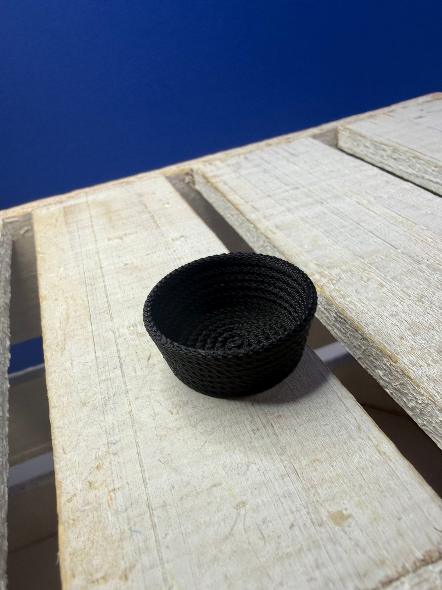 Miniature Black Rope Basket – Tiny Organizer for Dollhouse Decor - Speech and Smile