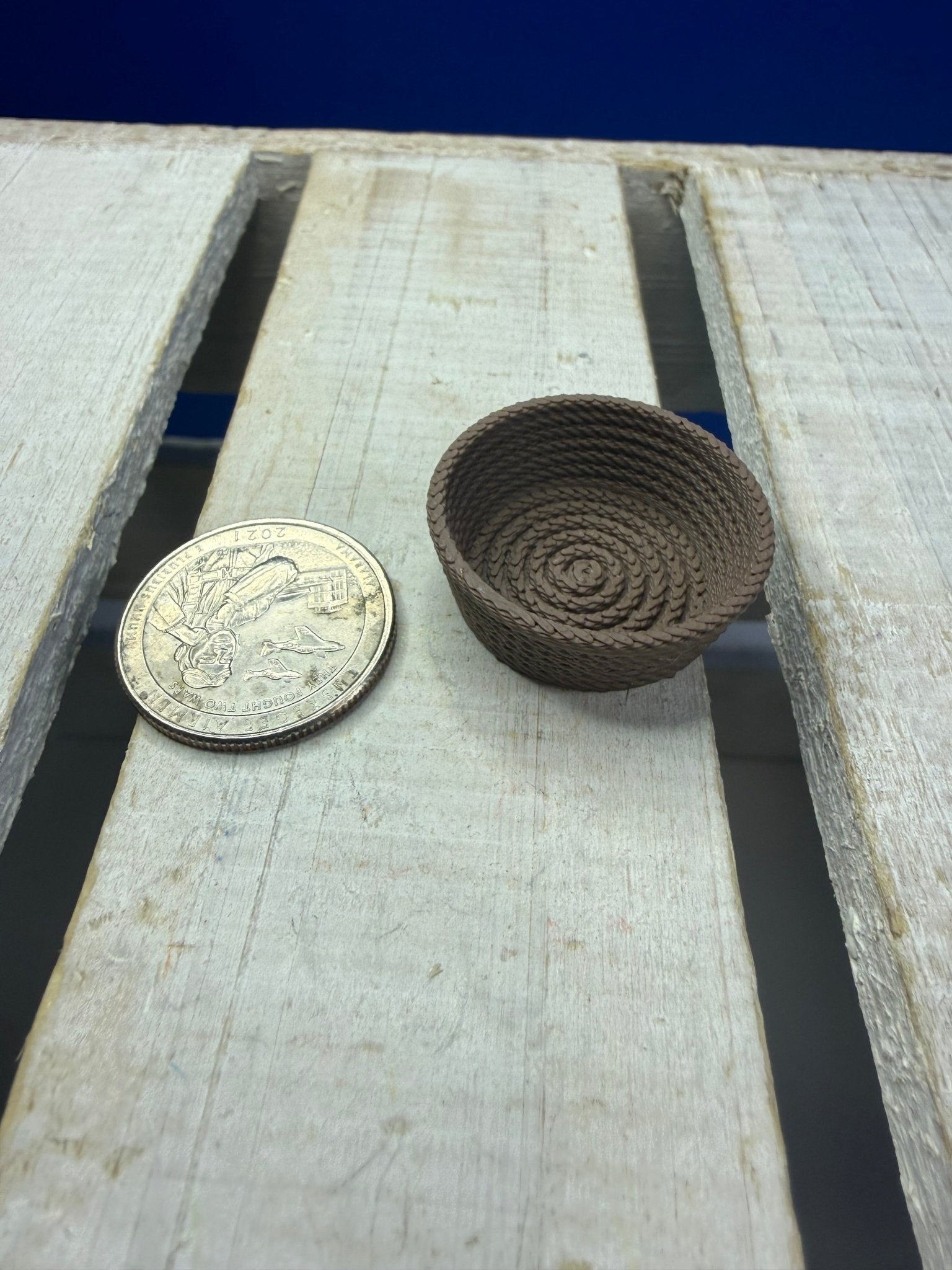 Miniature Brown Rope Basket – Tiny Organizer for Dollhouse Decor - Speech and Smile