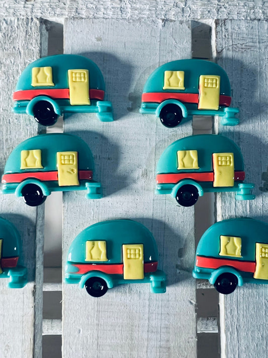 Miniature CAMPER Trinket Mini Objects for Speech Therapy Camp Minis Glamping Happy Camper Minis Resin Flatback Camper - Speech and Smile