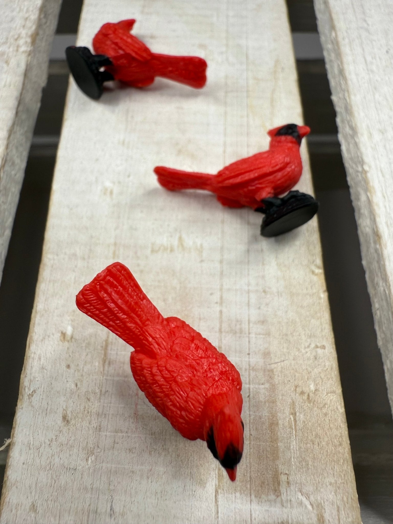 Miniature Cardinals – Tiny Red Bird Figurines – Mini Bird Trinkets - Montessori Miniatures - Speech and Smile