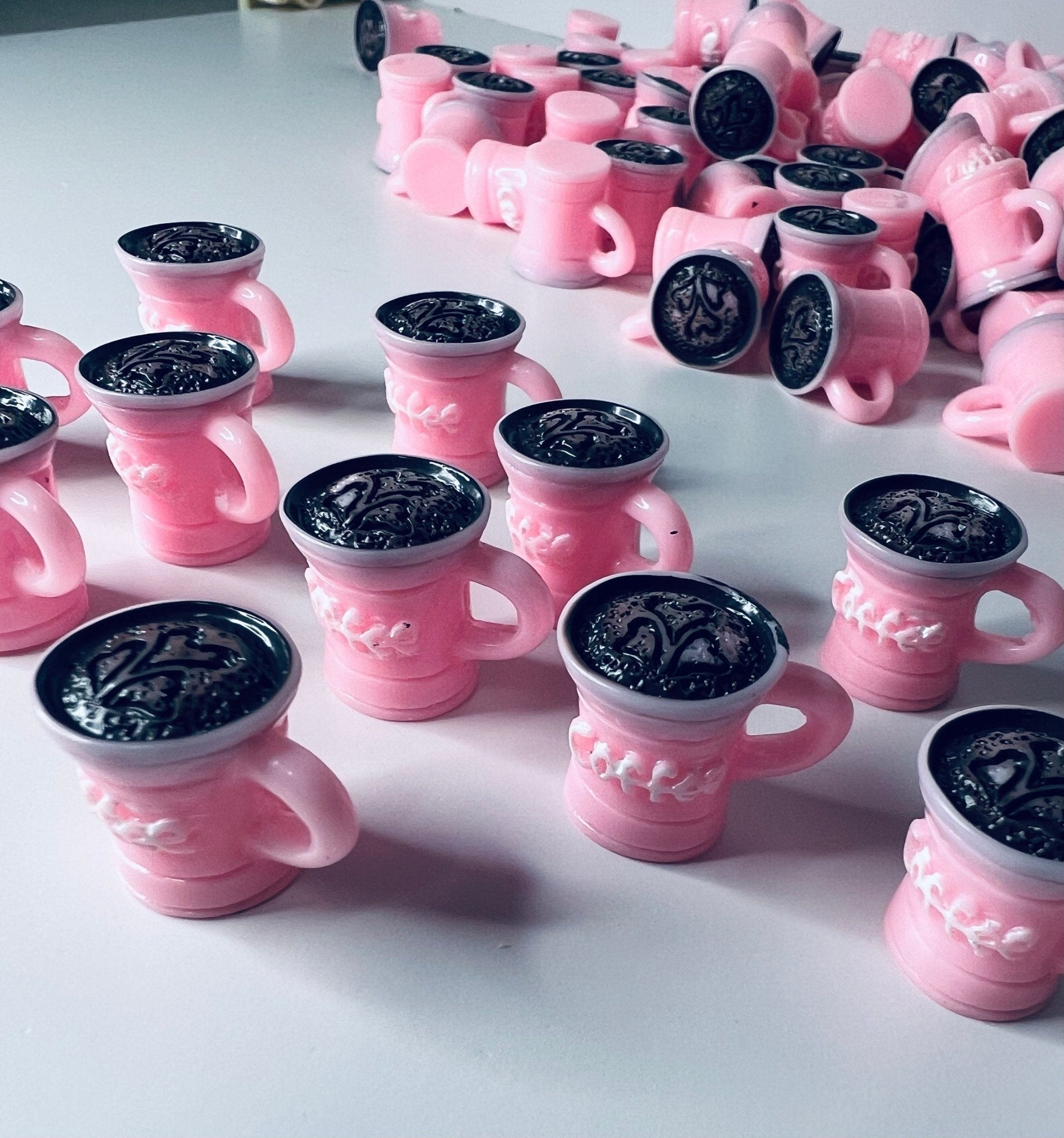 Miniature COFFEE Mug - Pink Coffee Trinket - Mini Objects for Speech Therapy - Dollhouse Coffee Miniature - Trinkets - Doodads - Montessori - Speech and Smile
