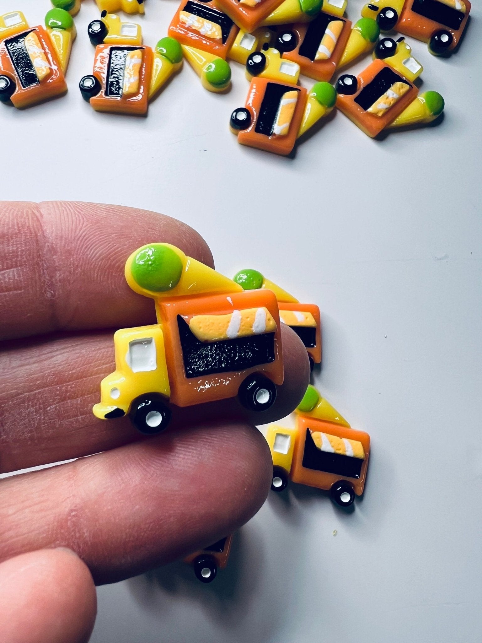 Miniature Crane Truck Trinket Transportation Trinkets Mini Objects - Resin Construction Truck - Speech and Smile
