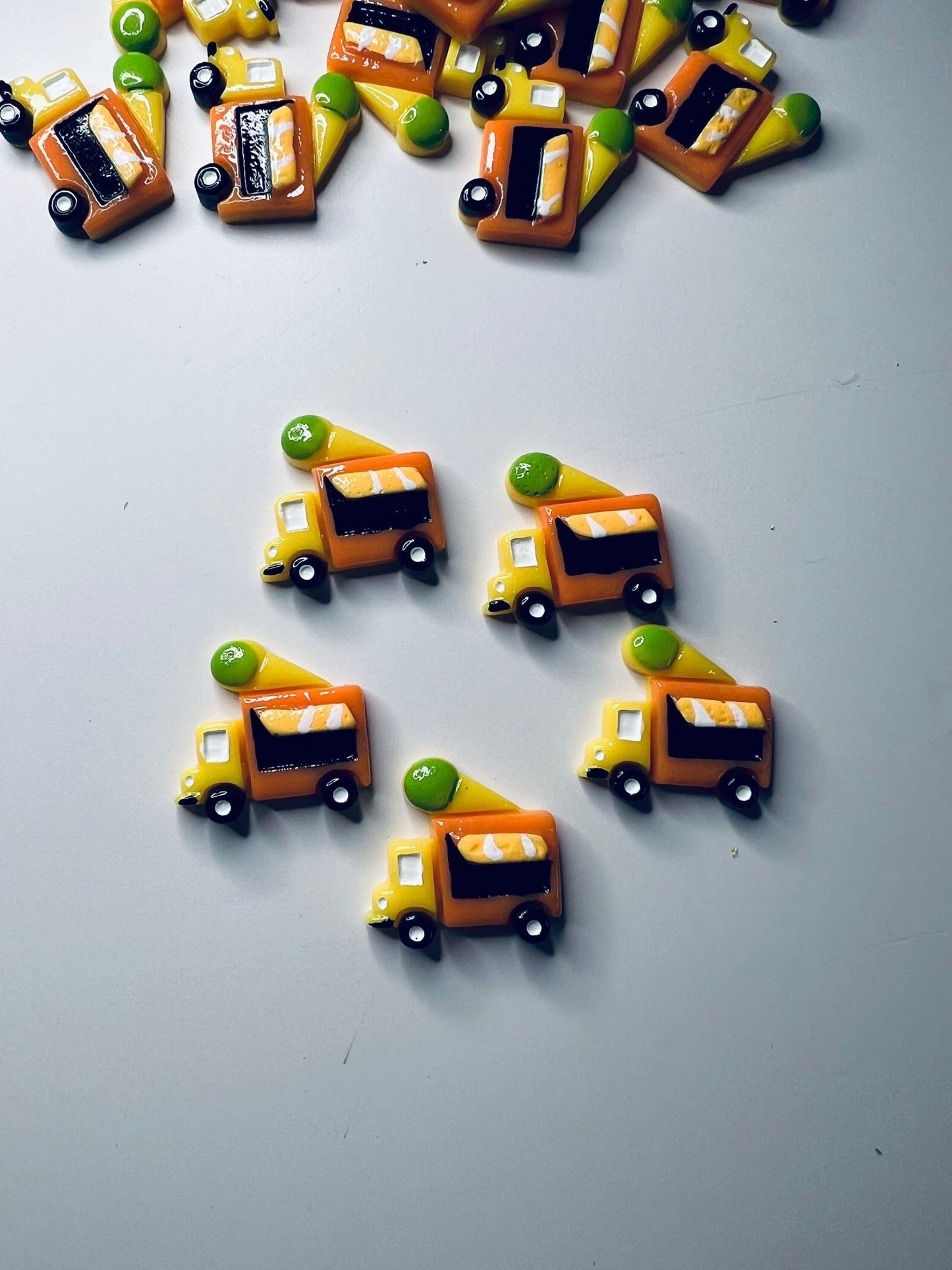 Miniature Crane Truck Trinket Transportation Trinkets Mini Objects - Resin Construction Truck - Speech and Smile