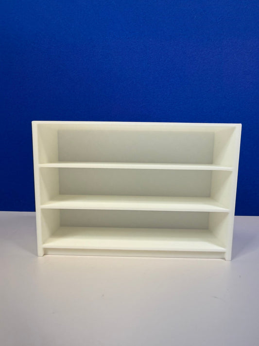 Miniature Display Shelf – 3 Tier Mini Objects Stand, Small White Bookcase for Miniatures, Dollhouse Shelf Organizer - Speech and Smile