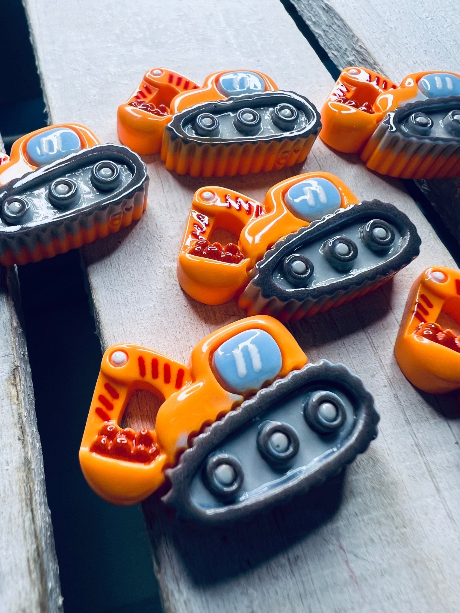 Miniature Excavator Trinket Letter X Objects Alphabet Trinkets Transportation Trinkets Mini Objects - Resin Construction Truck - Speech and Smile