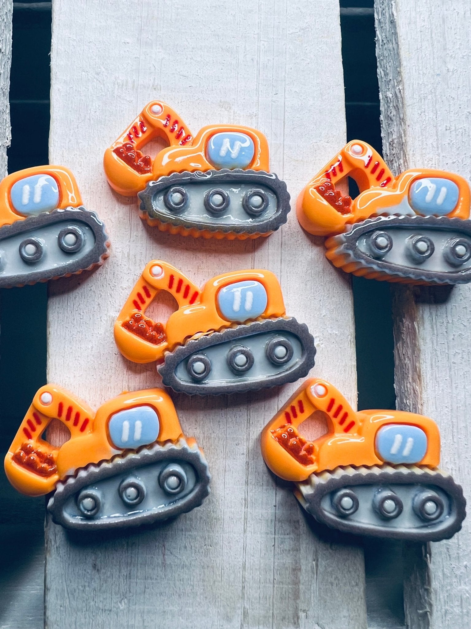 Miniature Excavator Trinket Letter X Objects Alphabet Trinkets Transportation Trinkets Mini Objects - Resin Construction Truck - Speech and Smile